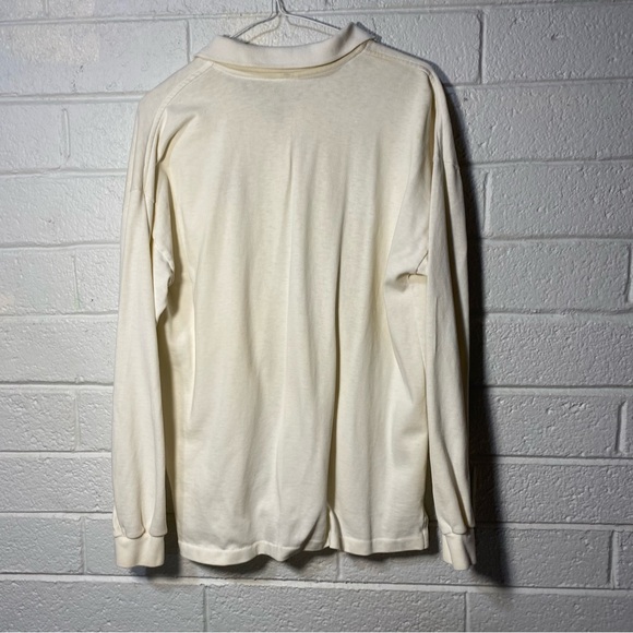 Vintage Maui Haleakala Logo Crazy Shirt Collared Longsleeve Cream with Flaws - Picture 2 of 11